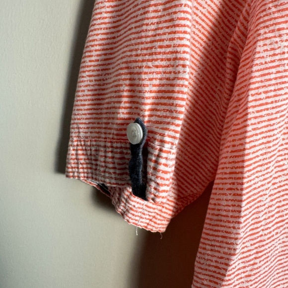 Point Zero Men's CLASSIC FIT GOLD Short Sleeve Button Up Shirt Peach/White 2X - Picture 2 of 14